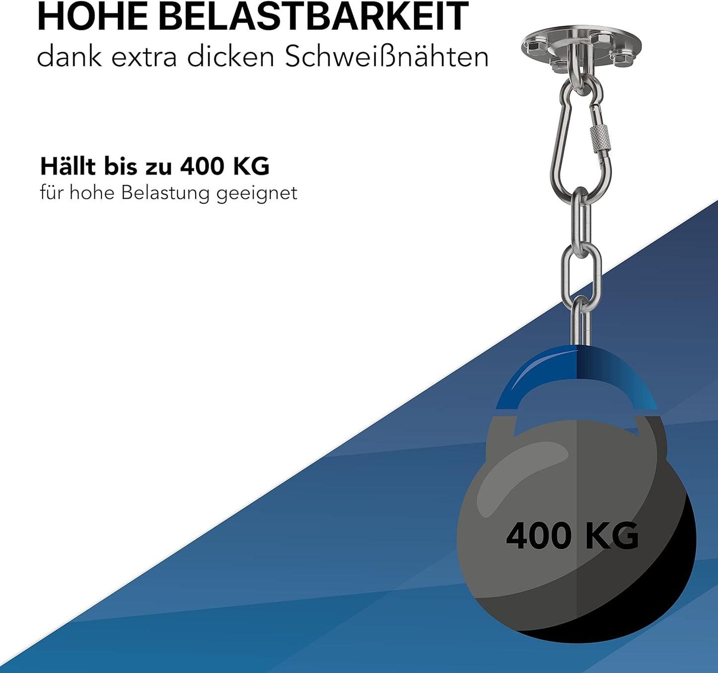 Karabinerhaken für Hängesessel | Deckenhaken Schwerlast bis 400 kg