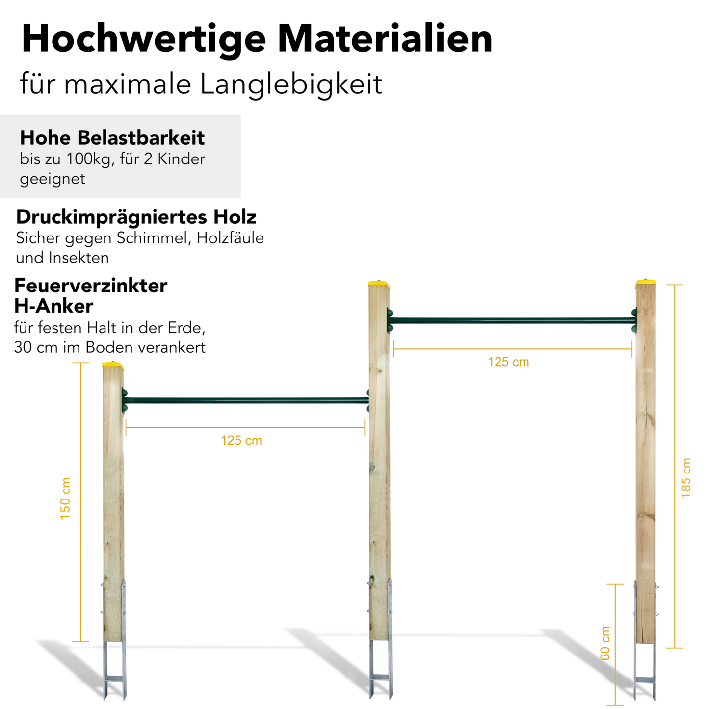 Doppelreck Garten | ELYFLAIR® Reckstange