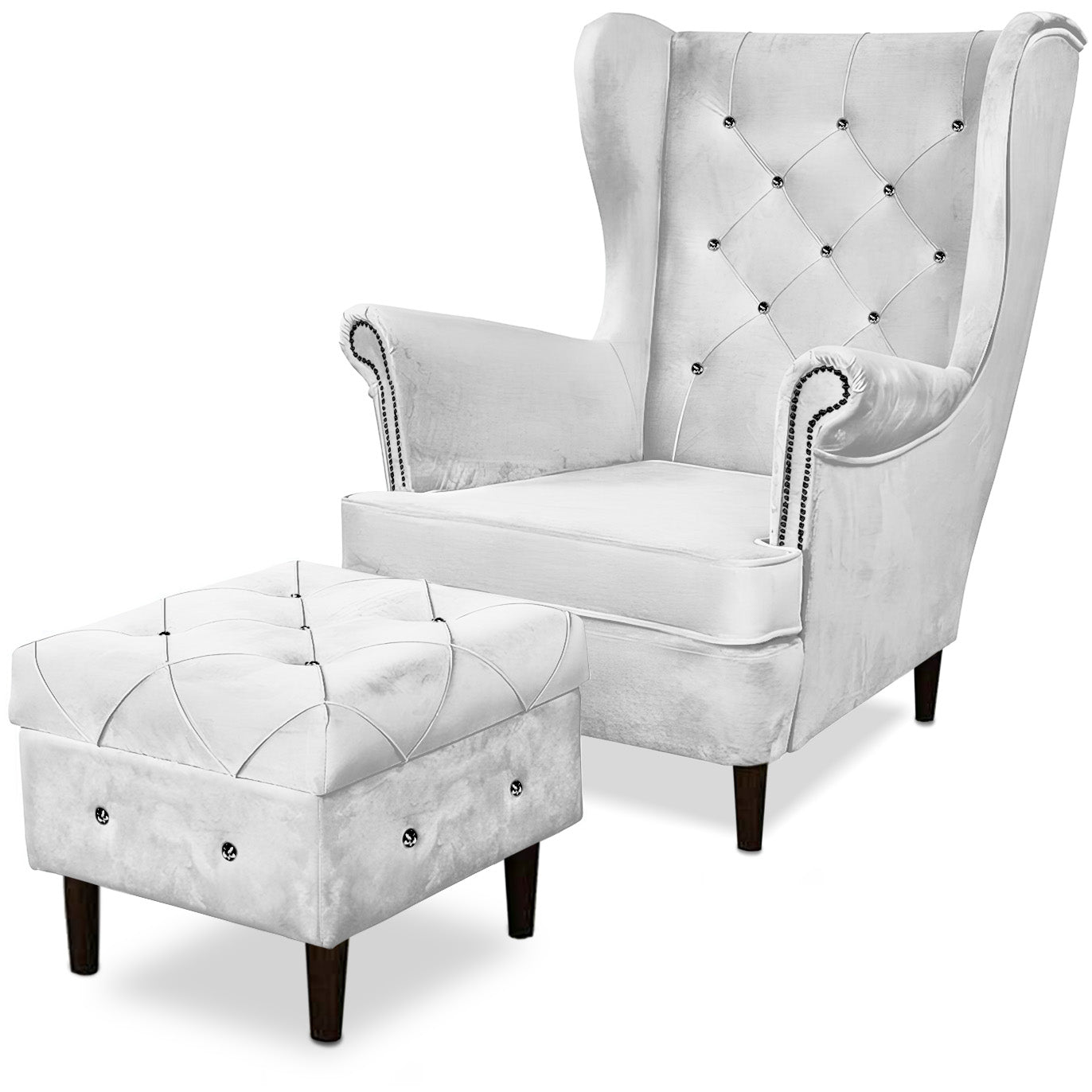 Aventis Sessel mit Hocker Weiß
