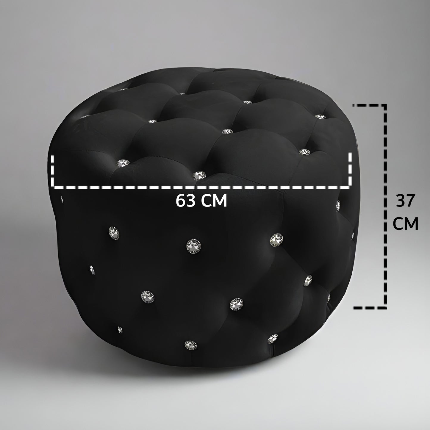 Chesterfield Pouf aus Samtstoff | ELYFLAIR®