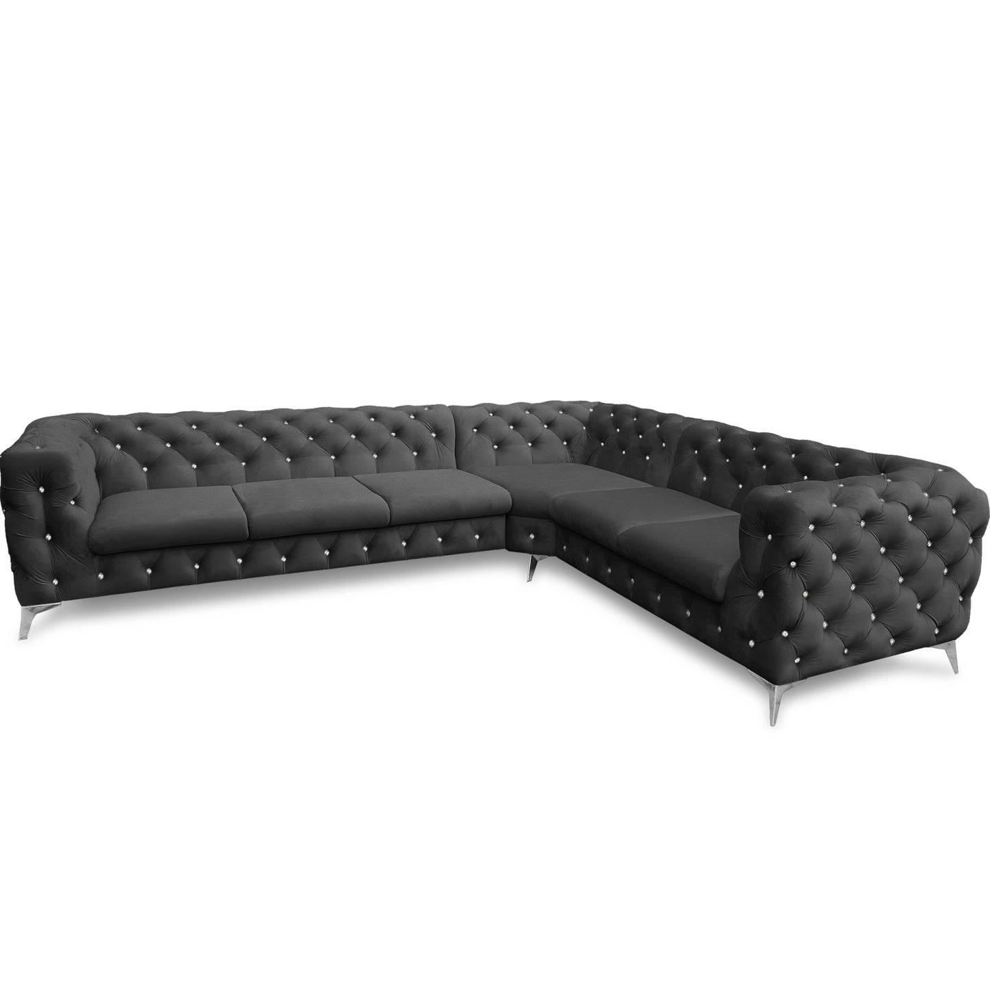 Chesterfield Ecksofa "Velvéria Royale" 323 x 262 cm | ELYFLAIR®