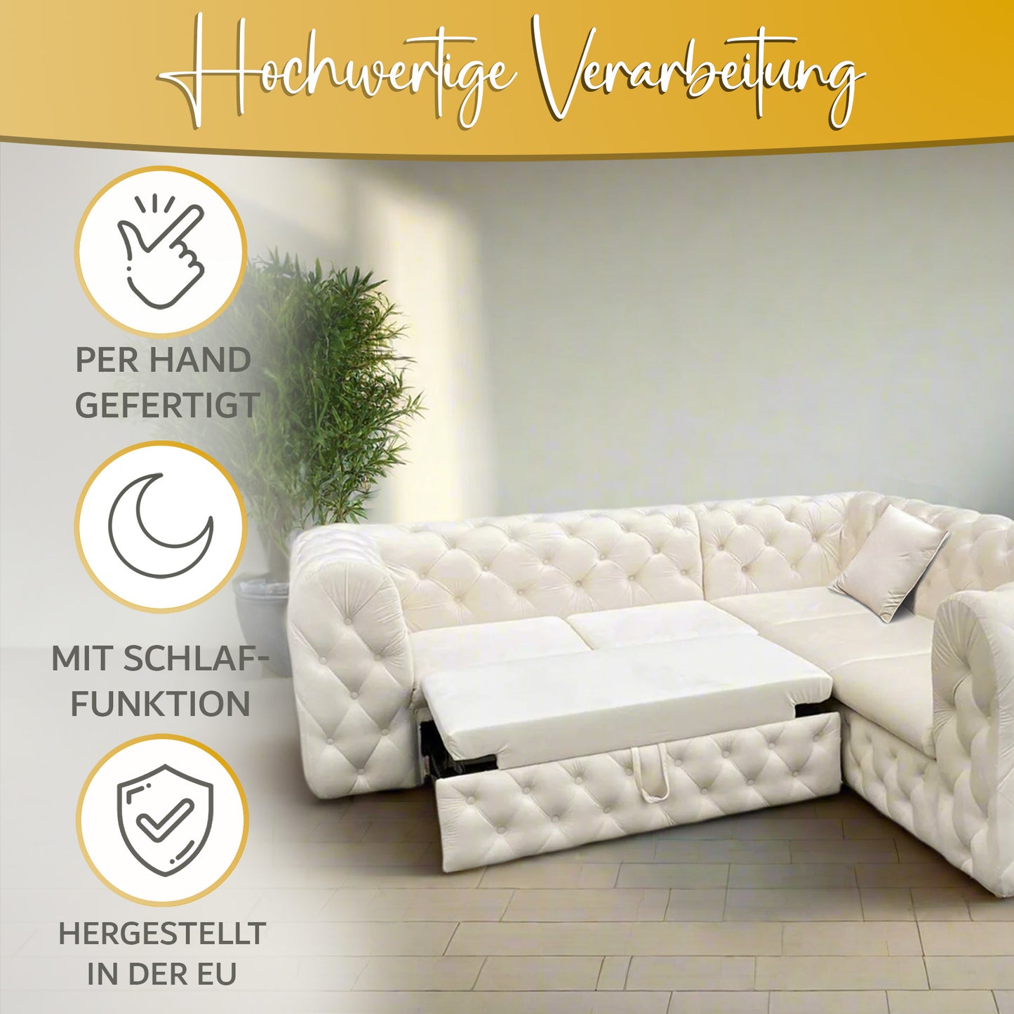 Chesterfield Ecksofa "Château Prestige" 2,50 x 2,50 | ELYFLAIR®