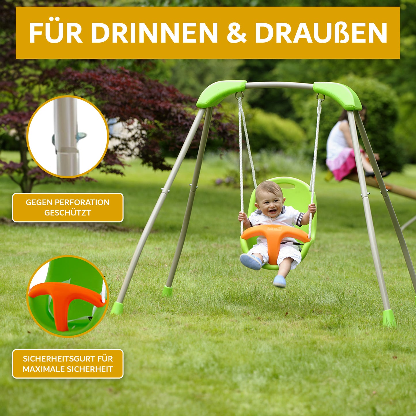 Babyschaukel mit Metallgestell | ELYFLAIR®