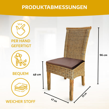 Rattan Esszimmerstuhl "Tobacco" | ELYFLAIR®