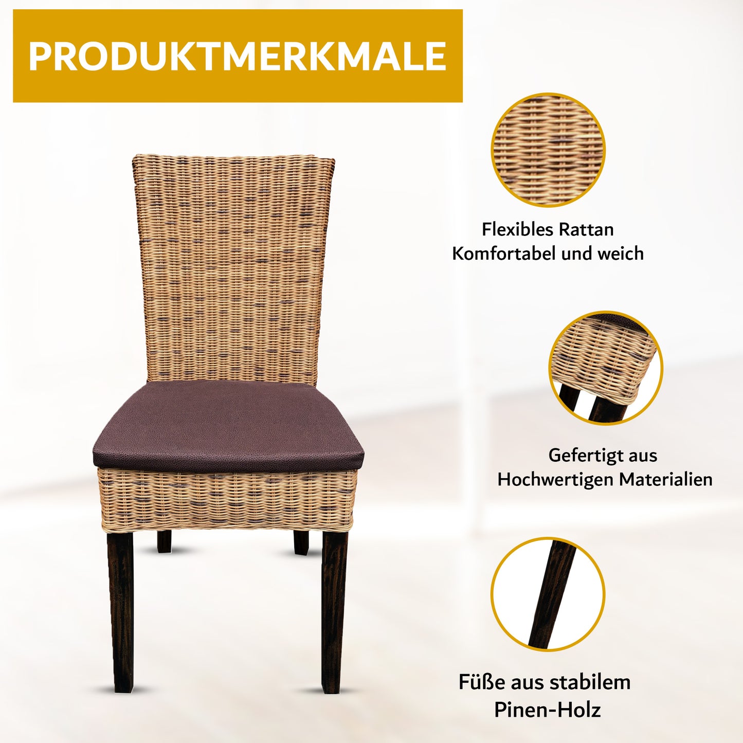 Rattan Esszimmerstuhl "Core" | ELYFLAIR®