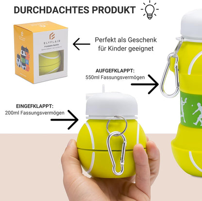 Trinkflasche Kinder | Faltbare Sportflasche | Spülmaschinenfest