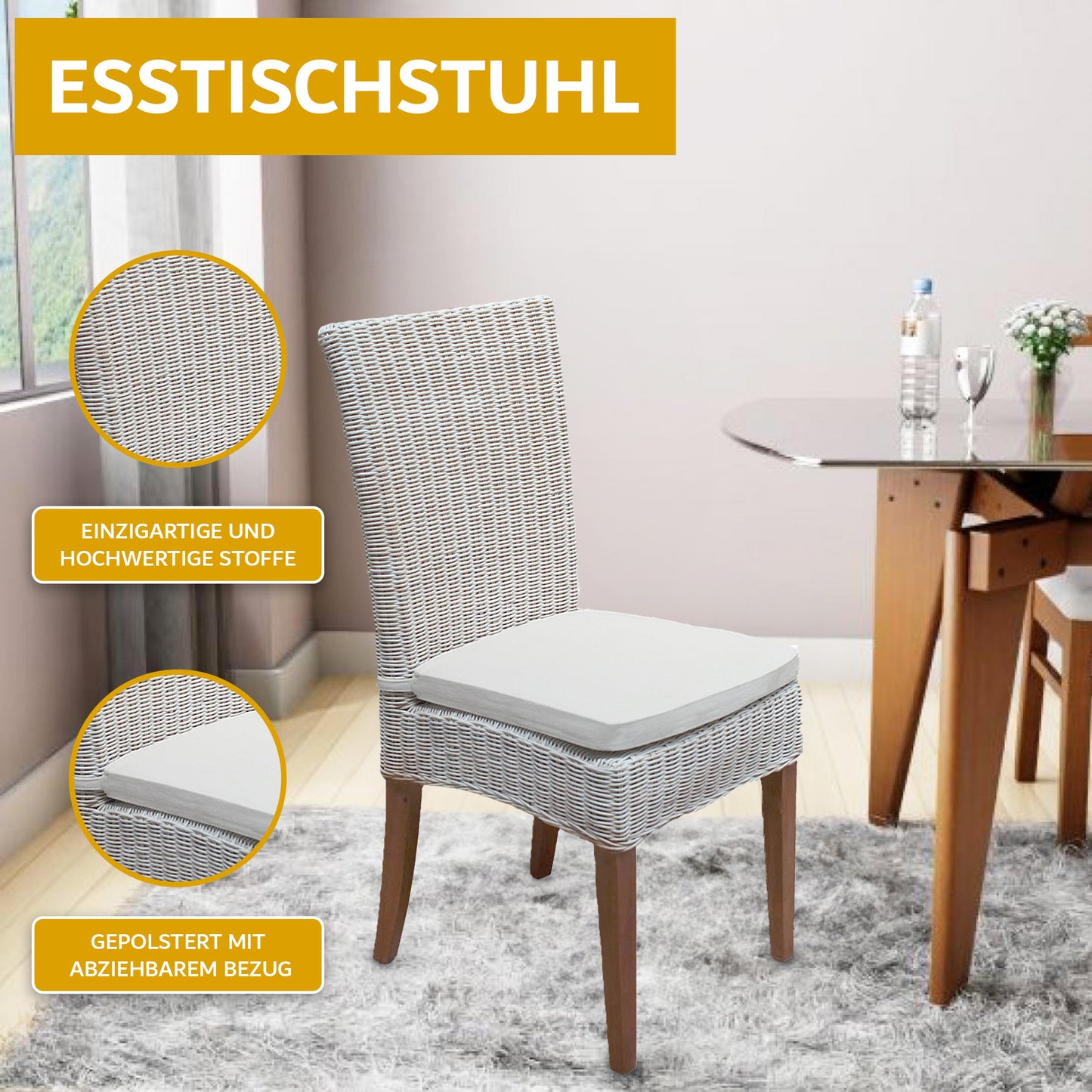 Rattan Esszimmerstuhl "Primo" | ELYFLAIR®