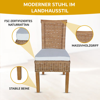 Rattan Esszimmerstuhl "Arvion" | ELYFLAIR®