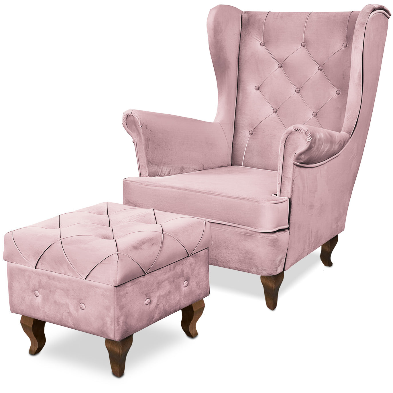 Aventis Sessel mit Hocker Rosa