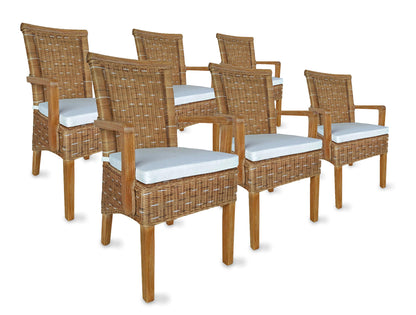 Rattan Esszimmerstuhl "Arvion" mit Armlehne | ELYFLAIR®