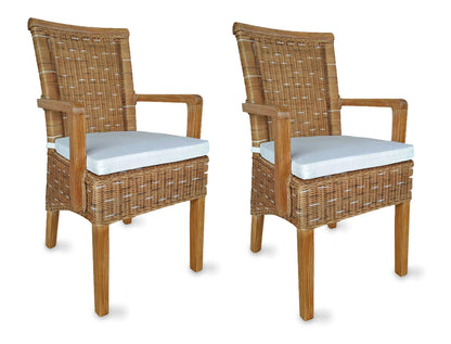 Rattan Esszimmerstuhl "Arvion" mit Armlehne | ELYFLAIR®