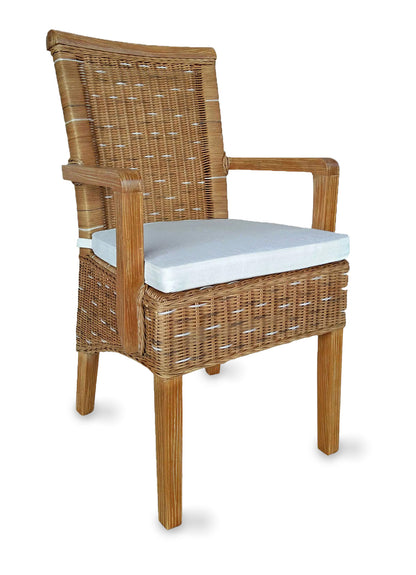 Rattan Esszimmerstuhl "Arvion" mit Armlehne | ELYFLAIR®