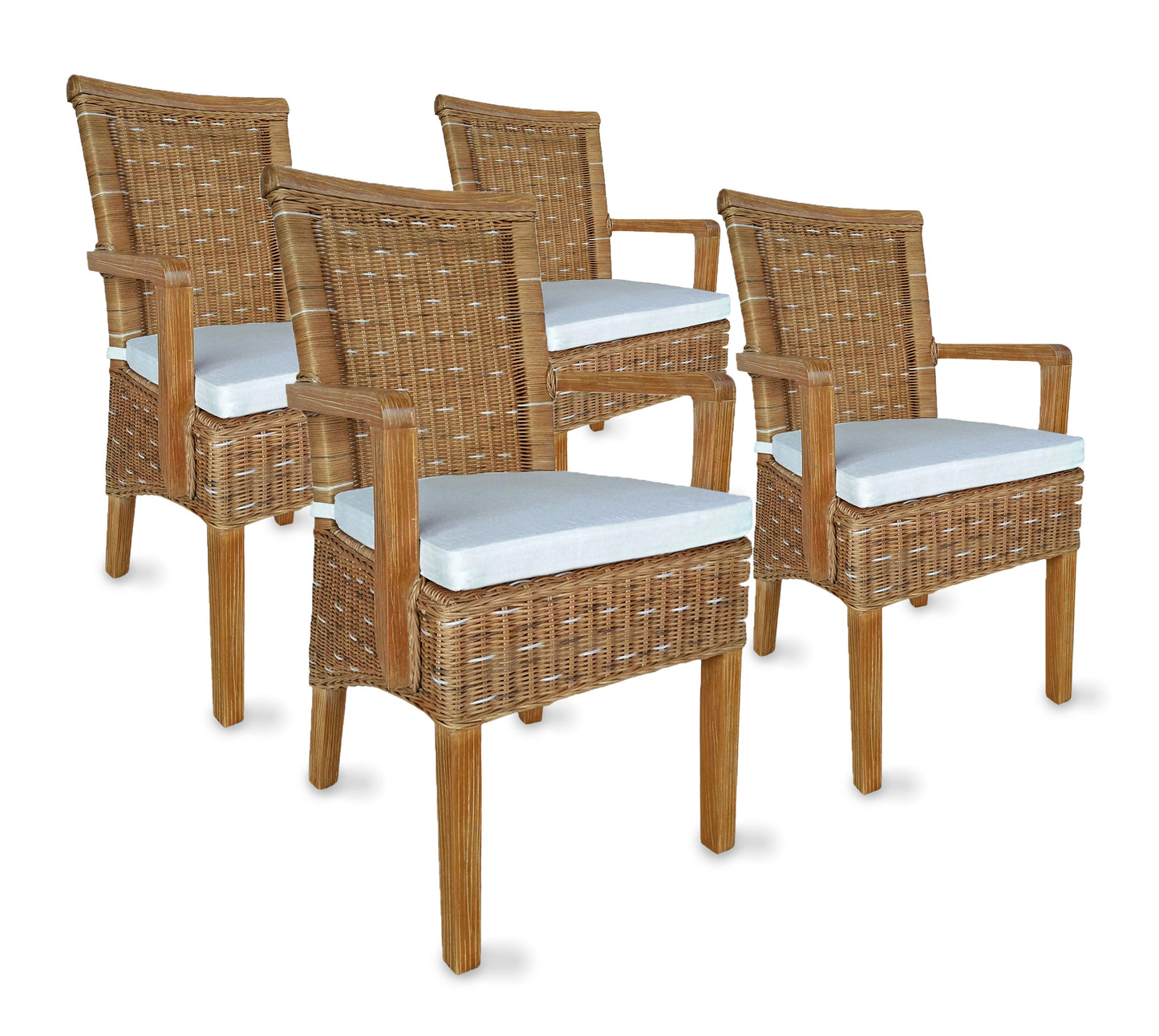 Rattan Esszimmerstuhl "Arvion" mit Armlehne | ELYFLAIR®