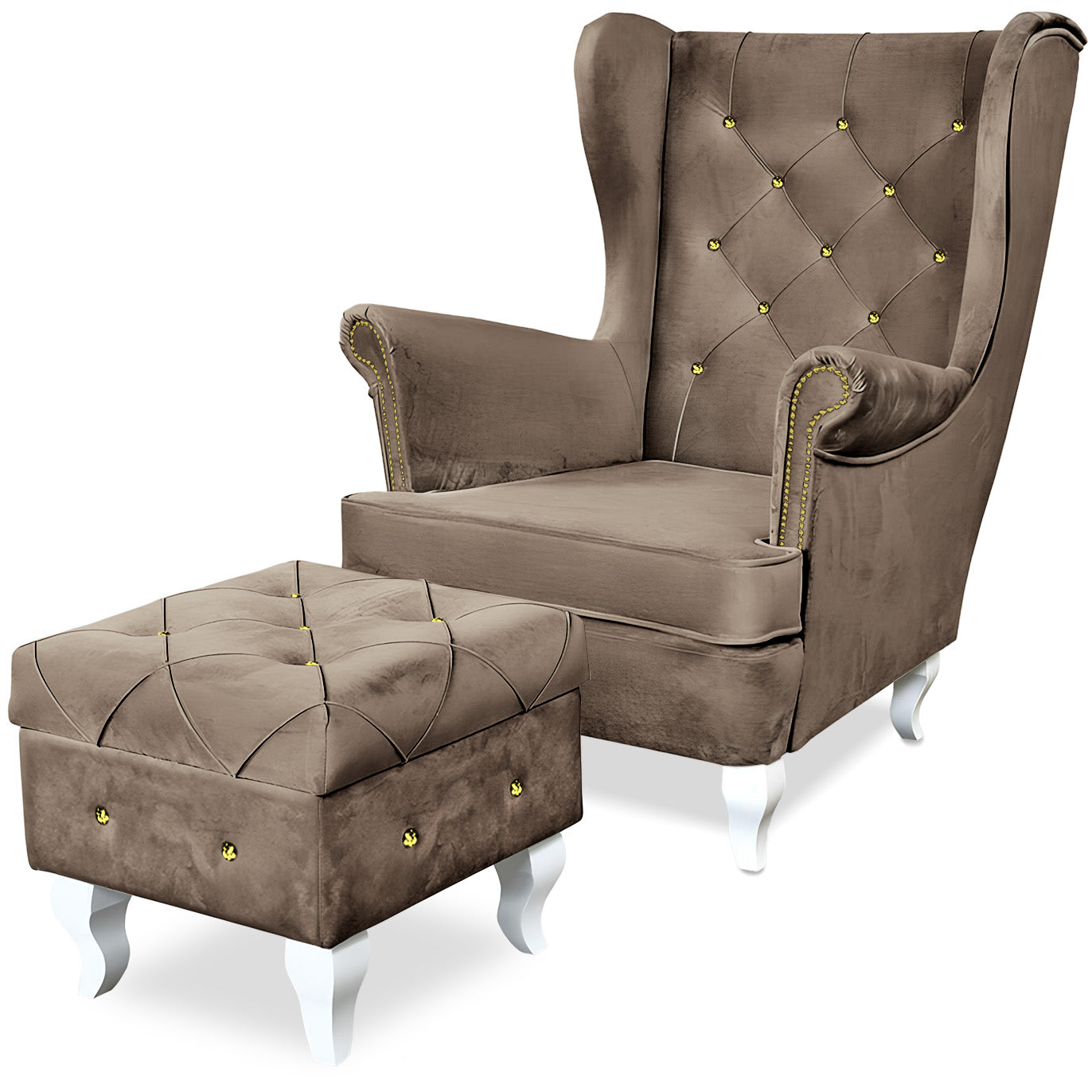 Aventis Sessel mit Hocker Taupe