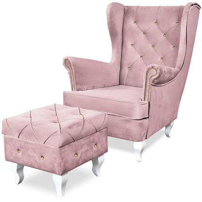 Aventis Sessel mit Hocker Rosa