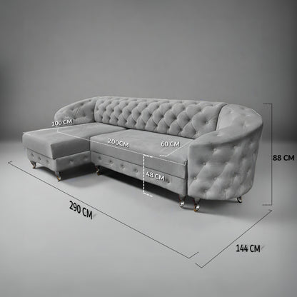 Chesterfield Ecksofa "Regalia" mit Schlaffunktion | ELYFLAIR