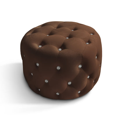 Chesterfield Pouf aus Samtstoff | ELYFLAIR®