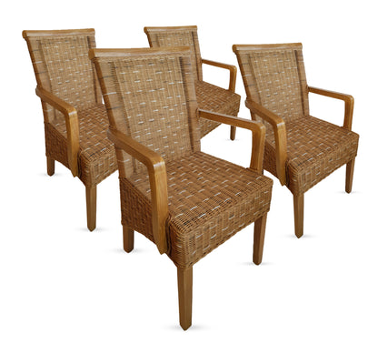 Rattan Esszimmerstuhl "Arvion" mit Armlehne | ELYFLAIR®