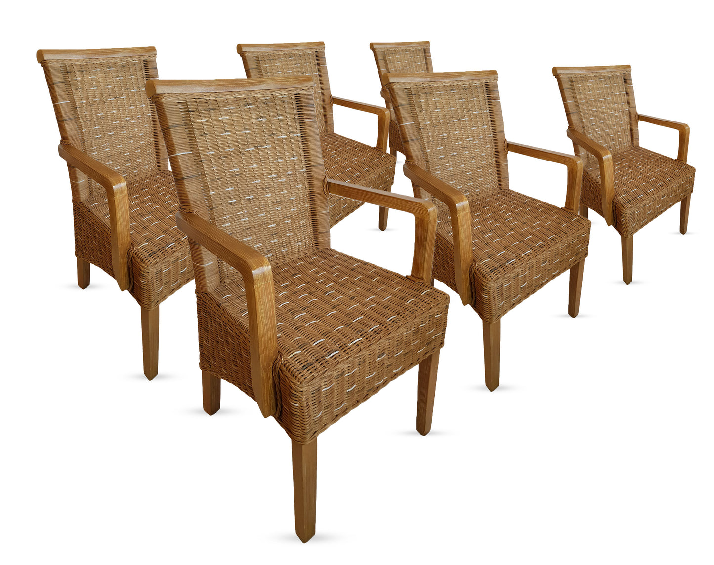 Rattan Esszimmerstuhl "Arvion" mit Armlehne | ELYFLAIR®