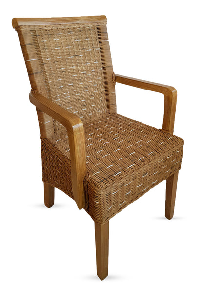 Rattan Esszimmerstuhl "Arvion" mit Armlehne | ELYFLAIR®