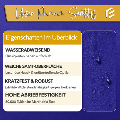 Aventis Sessel mit Hocker Royalblau