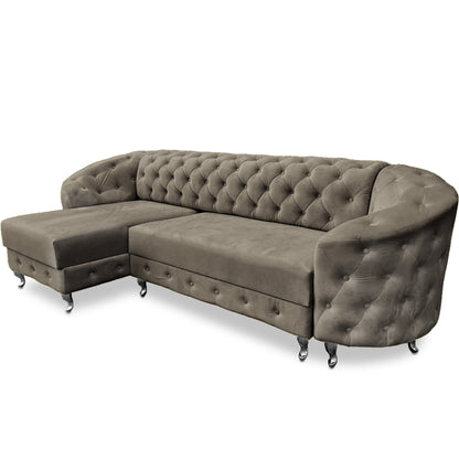 Chesterfield Ecksofa "Regalia" mit Schlaffunktion | ELYFLAIR